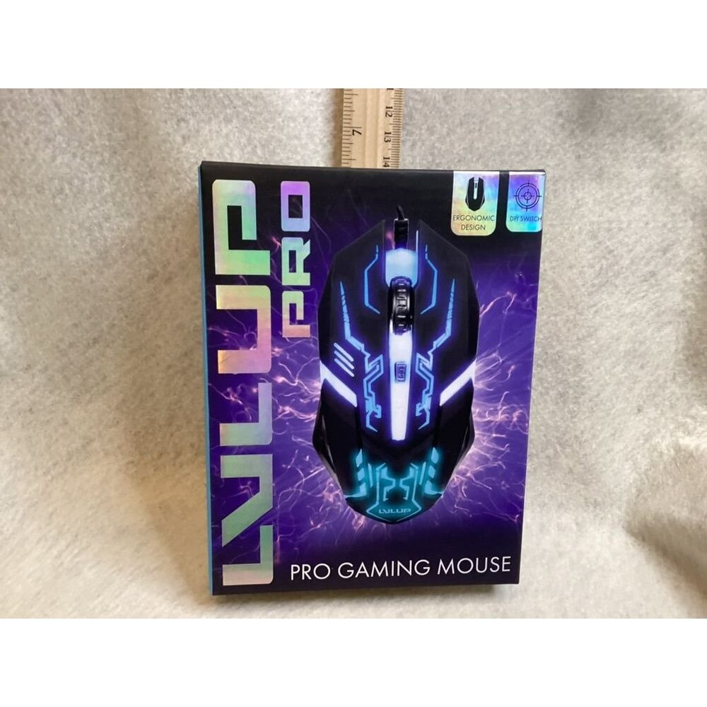 Lvlup Pro Gaming Mouse Ergonomic Design RGB Backlit Wired PC Gamer Accessory